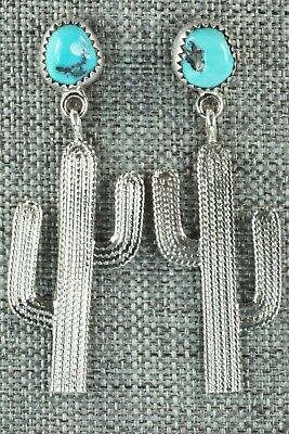 Turquoise & Sterling Silver Earrings - Delbert Gordon