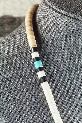 Turquoise, Shell & Sterling Silver Necklace - Torevia Crespin - High Lonesome Trading