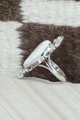 White Buffalo & Sterling Silver Ring - Daniel Benally - Size 8