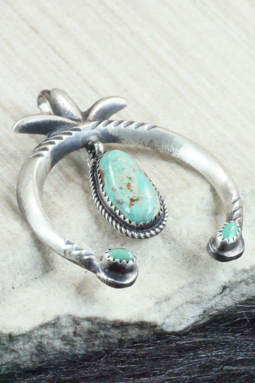 Turquoise and Sterling Silver Pendant - Martha Cayatineto - High Lonesome Trading