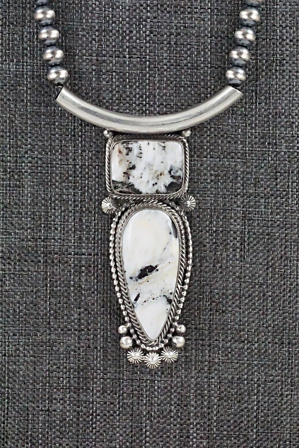 White Buffalo & Sterling Silver Necklace - Tom Lewis