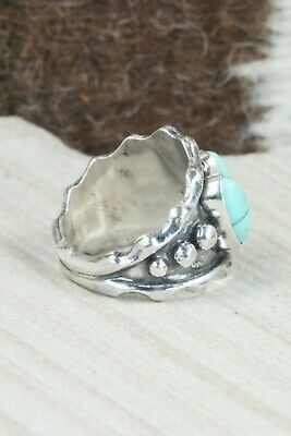 Turquoise & Sterling Silver Ring - Andrew Vandever - Size 7.75