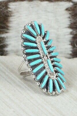 Turquoise & Sterling Silver Ring - Charlie John - Size 8