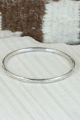 Navajo Sterling Silver Bangle Cuff - Elaine Tahe