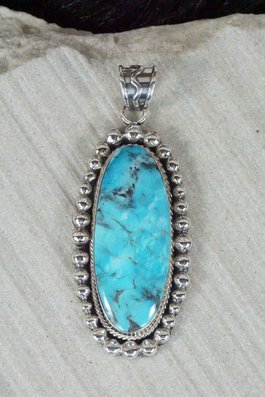 Turquoise & Sterling Silver Pendant - Sheena Jack - Navajo