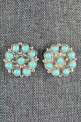 Turquoise and Sterling Silver Earrings - Terrance Panteah & Tammy Johnson - High Lonesome Trading