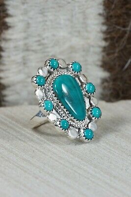 Navajo Turquoise and Sterling Silver Ring - Roberta Begay - Size 7