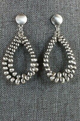 Navajo Sterling Silver Earrings - Jan Mariano - High Lonesome Trading