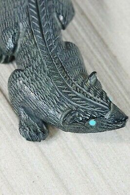 Badger Zuni Fetish Carving - Lance Cheama - High Lonesome Trading