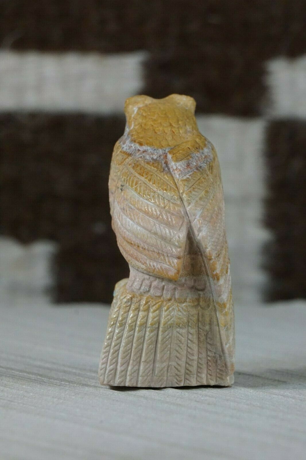 Owl Zuni Fetish Carving - Derrick Kaamasee - High Lonesome Trading