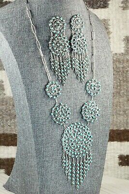 Turquoise & Sterling Silver Necklace and Earrings Set - Wayne Johnson
