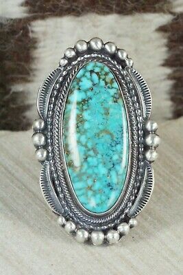 Turquoise & Sterling Silver Ring - Tom Lewis - Size 9