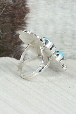 Turquoise & Sterling Silver Ring - Shirley Largo - Size 6.5