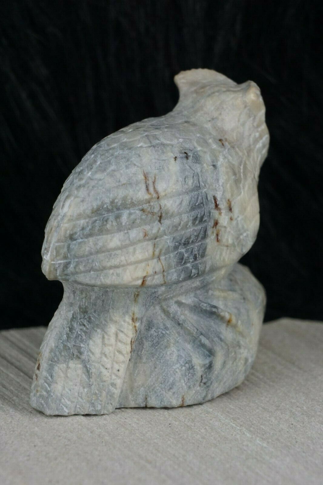 Owl Zuni Fetish Carving - Derrick Kaamasee - High Lonesome Trading