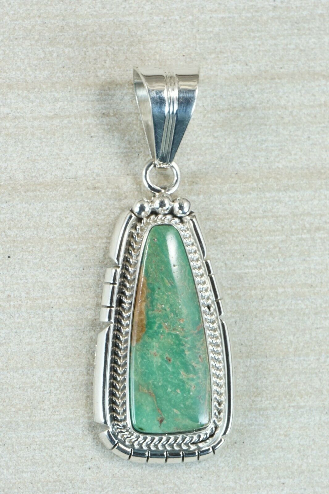 Navajo Turquoise & Sterling Silver Pendant - Samuel Yellowhair
