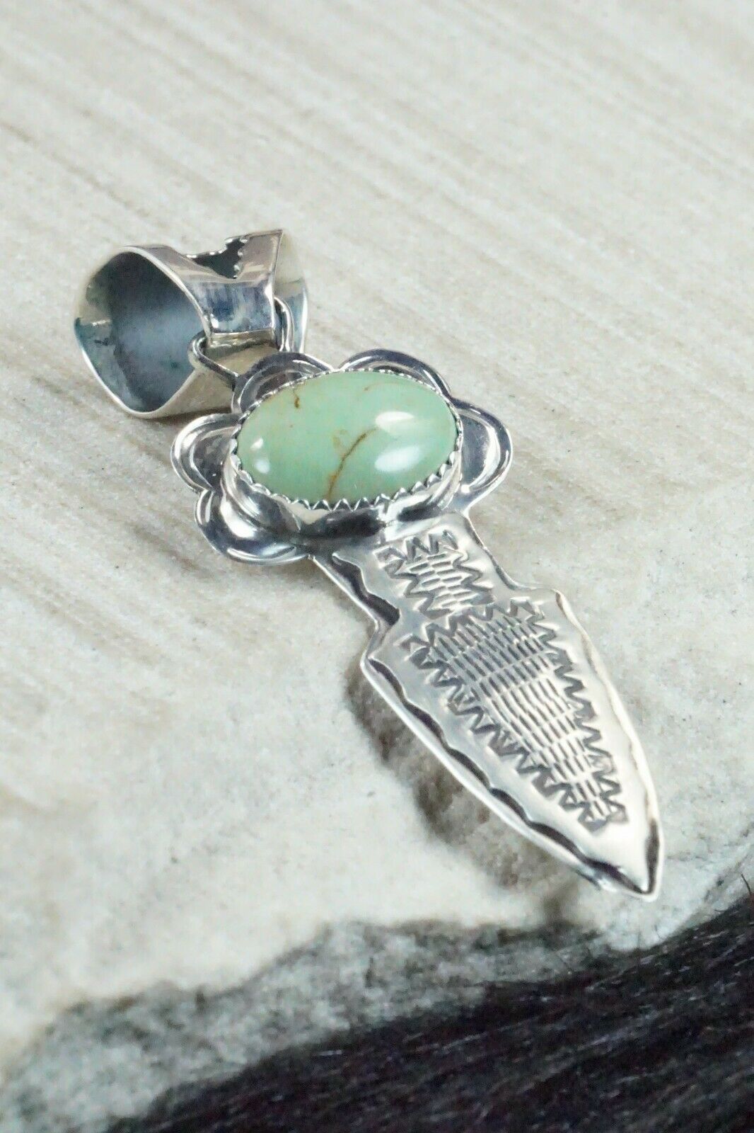 Turquoise & Sterling Silver Pendant - Navajo - High Lonesome Trading