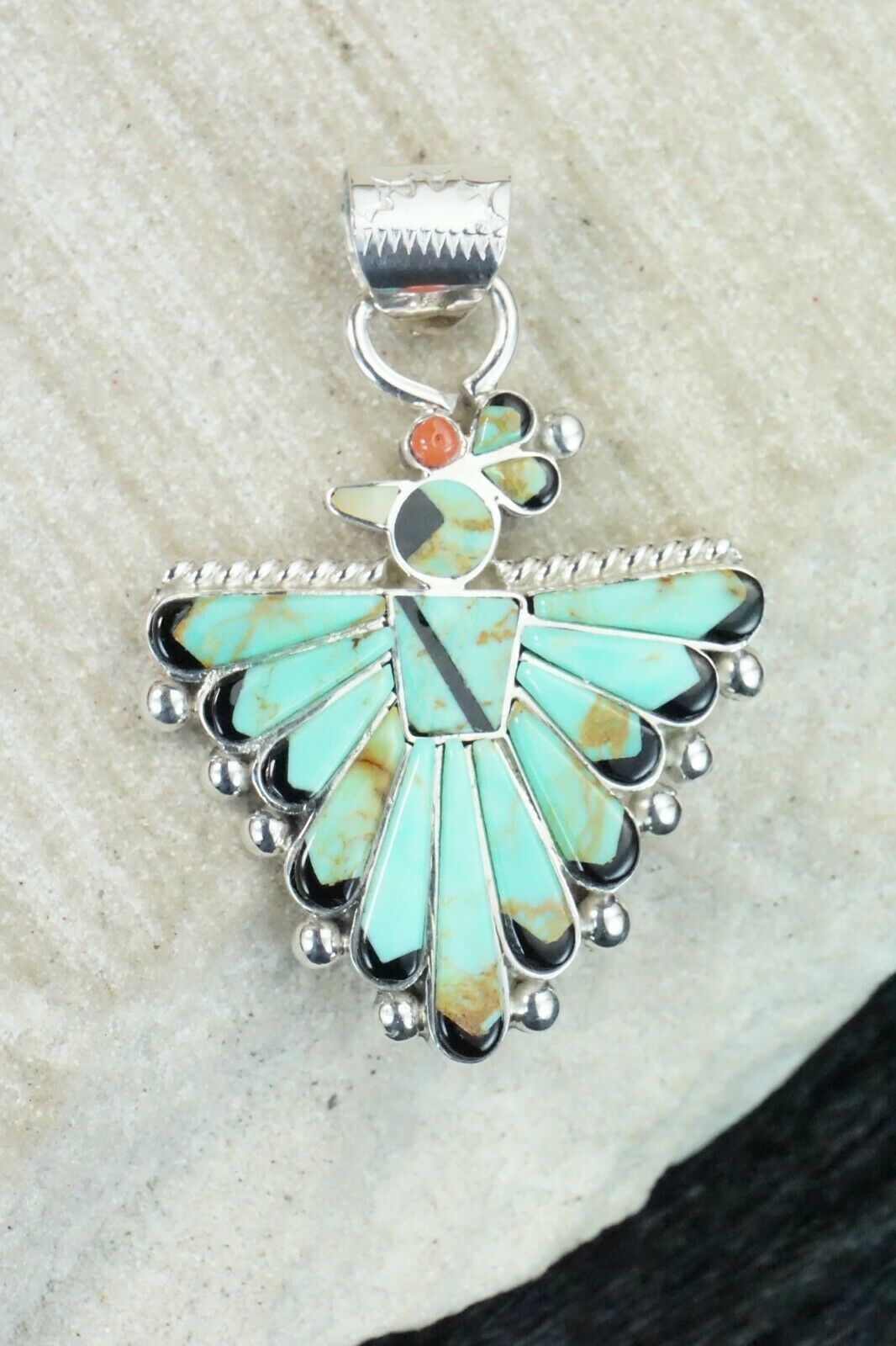 Turquoise & Sterling Silver Pendant - Michelle Peina