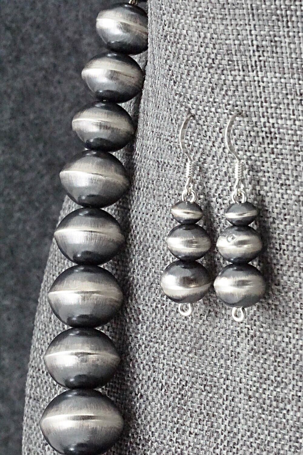 Navajo Pearl Sterling Silver Necklace Set - Preston Haley