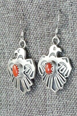 Coral & Sterling Silver Earrings - Lee Shorty