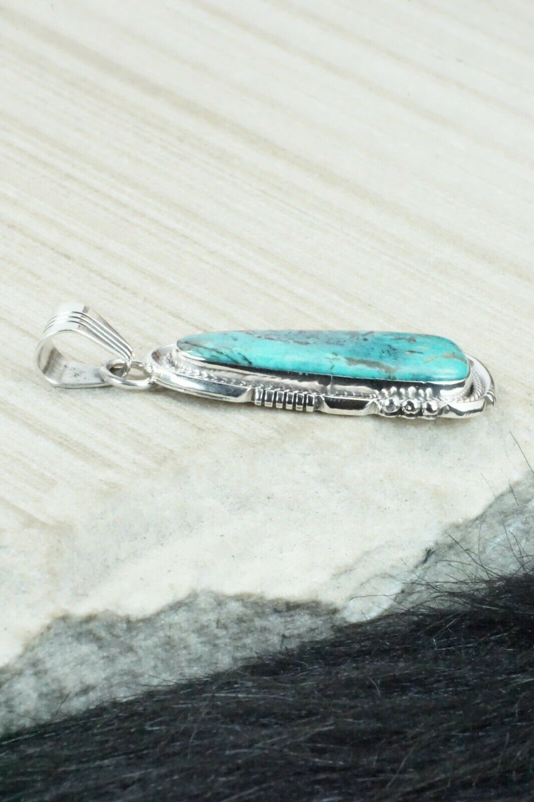 Turquoise and Sterling Silver Pendant - Daniel Benally