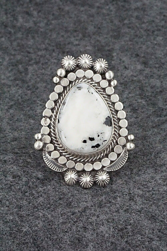 White Buffalo & Sterling Silver Ring - Tom Lewis - Size 8.5