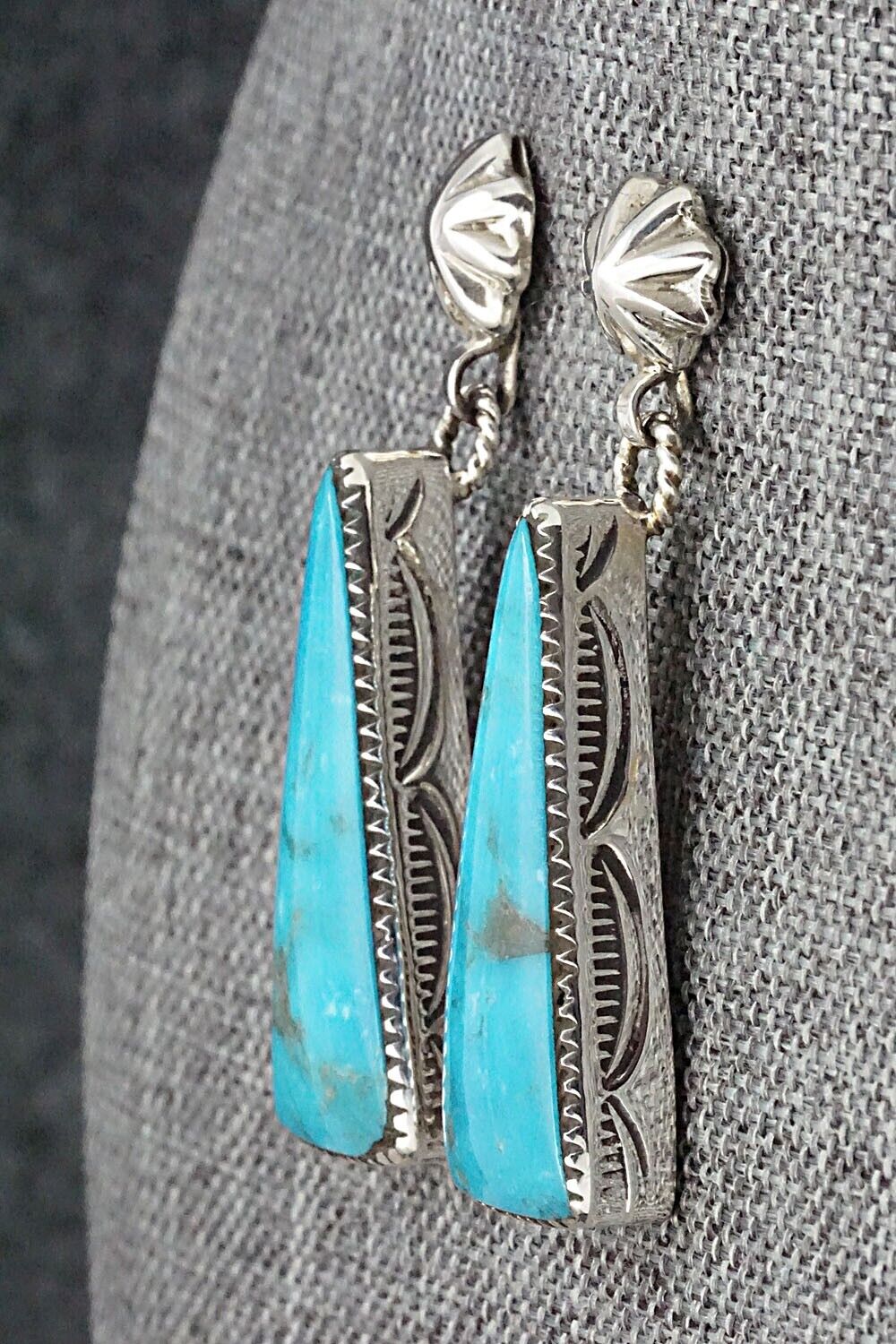 Turquoise & Sterling Silver Earrings - Gregg Yazzie