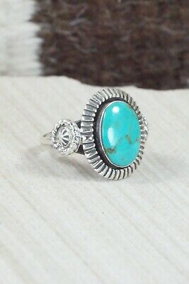 Turquoise & Sterling Silver Ring - Bobby Platero - Size 8