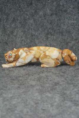 Mountain Lion Zuni Fetish Carving - Lance Cheama