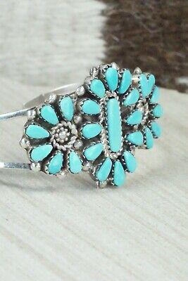 Turquoise & Sterling Silver Bracelet - Evangeline Tsabetsaye - High Lonesome Trading