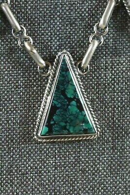Navajo Turquoise & Sterling Silver Necklace - Raymond Delgarito - High Lonesome Trading