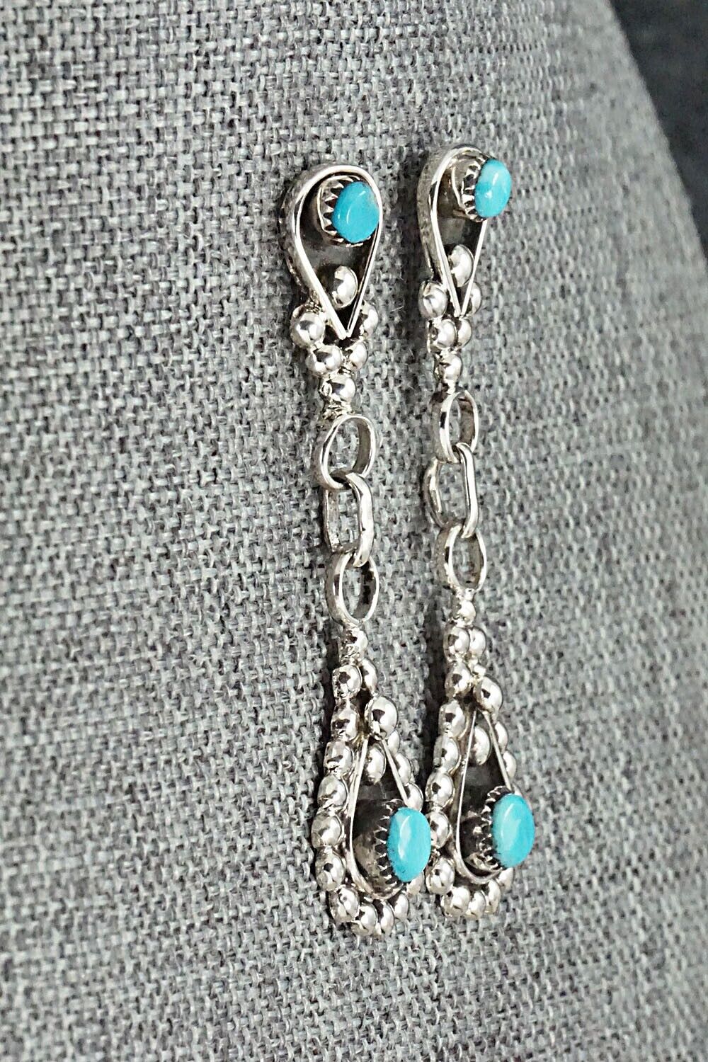 Turquoise & Sterling Silver Earrings - Verdie Booqua