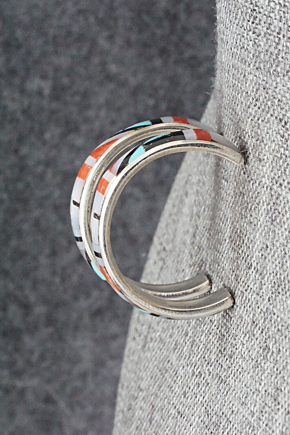 Multi Stone Inlay & Sterling Silver Earrings - Delberta Boone