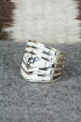 White Buffalo & Sterling Silver Ring - Andrew Enrico - Size 7.5