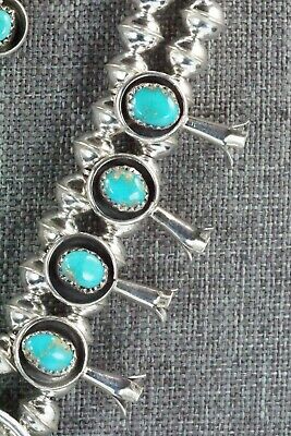 Turquoise & Sterling Silver Squash Blossom and Earrings - Phil Garcia