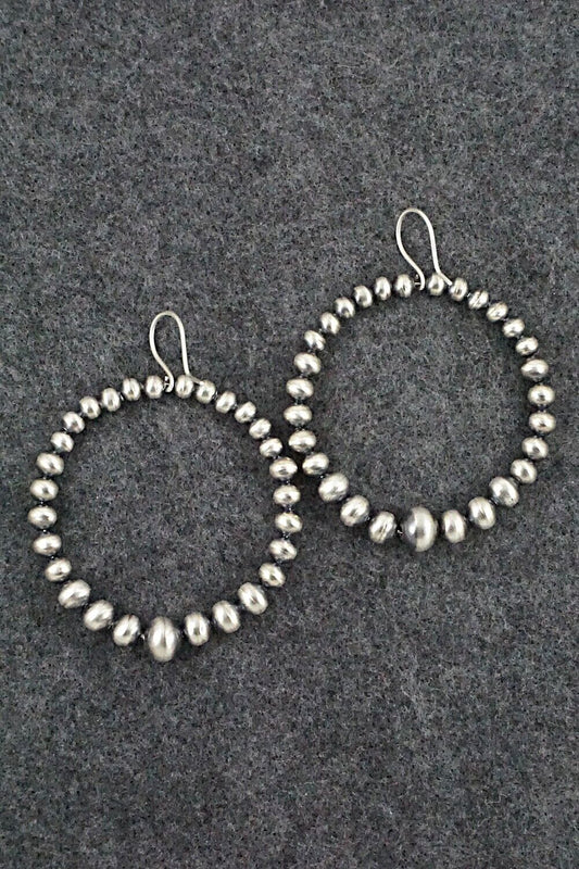 Sterling Silver Navajo Pearl Earrings - Amanda Larry