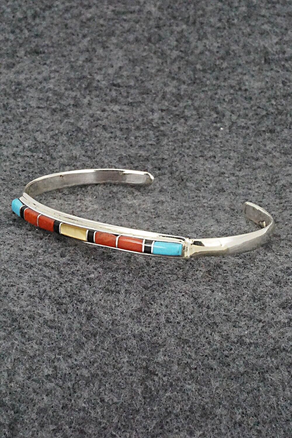 Multi Stone & Sterling Silver Inlay Bracelet - Roland Natachu
