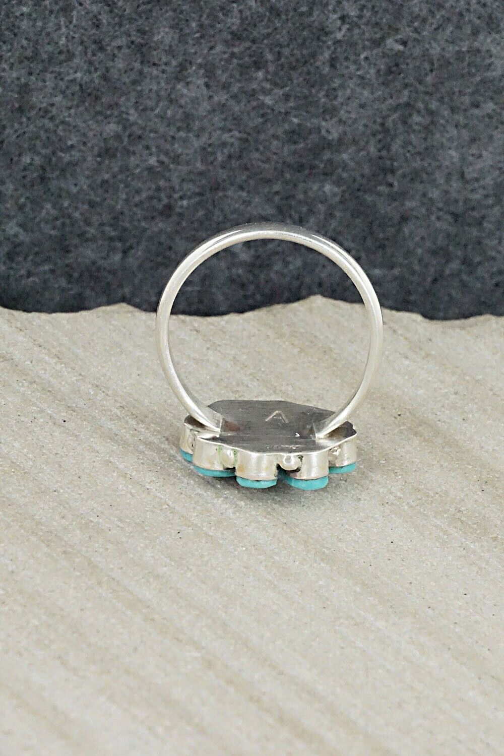 Turquoise & Sterling Silver Ring - Arlo Kanteena - Size 7.75