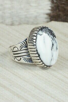 White Buffalo & Sterling Silver Ring - Akee Douglas - Size 11