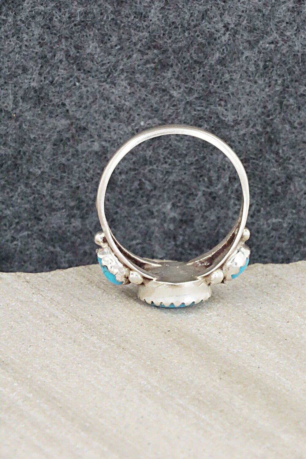 Turquoise & Sterling Silver Ring - Freda Martinez - Size 6.75