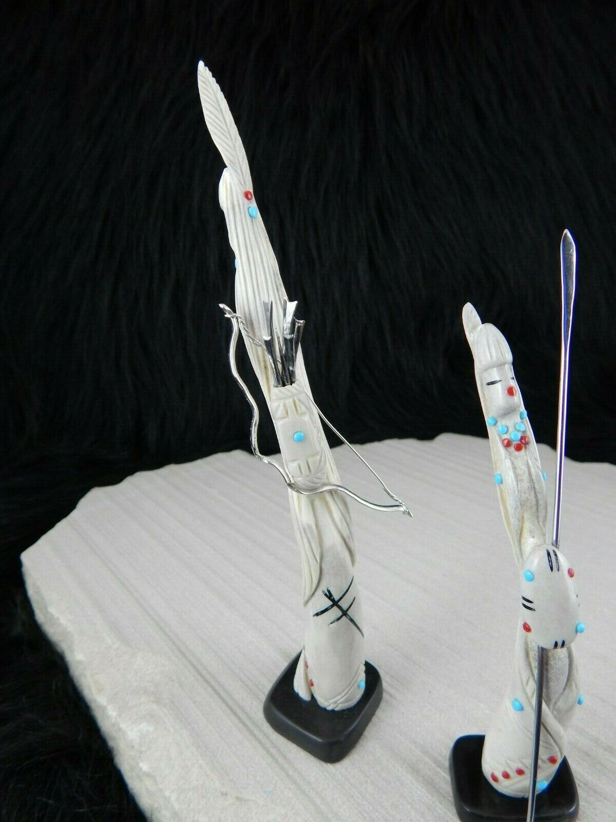 Hunter and Guide Zuni Fetish Carving Set - Michael Laweka - High Lonesome Trading