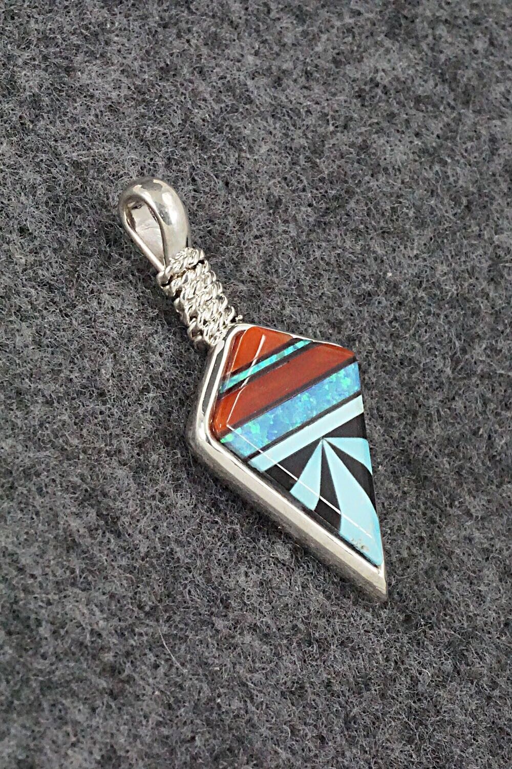 Multi Stone & Sterling Silver Pendant - Rene Roanhorse