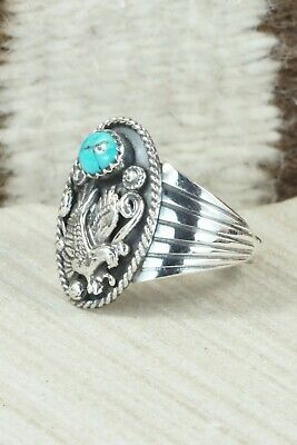 Turquoise & Sterling Silver Ring - Jeanette Saunders - Size 13.75