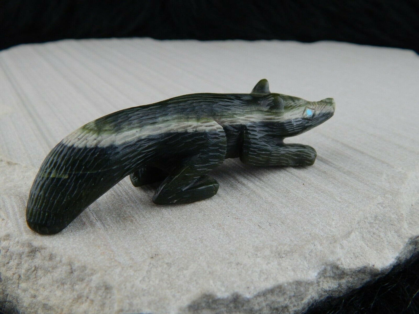 Badger Zuni Fetish Carving - Karen Zuni - High Lonesome Trading