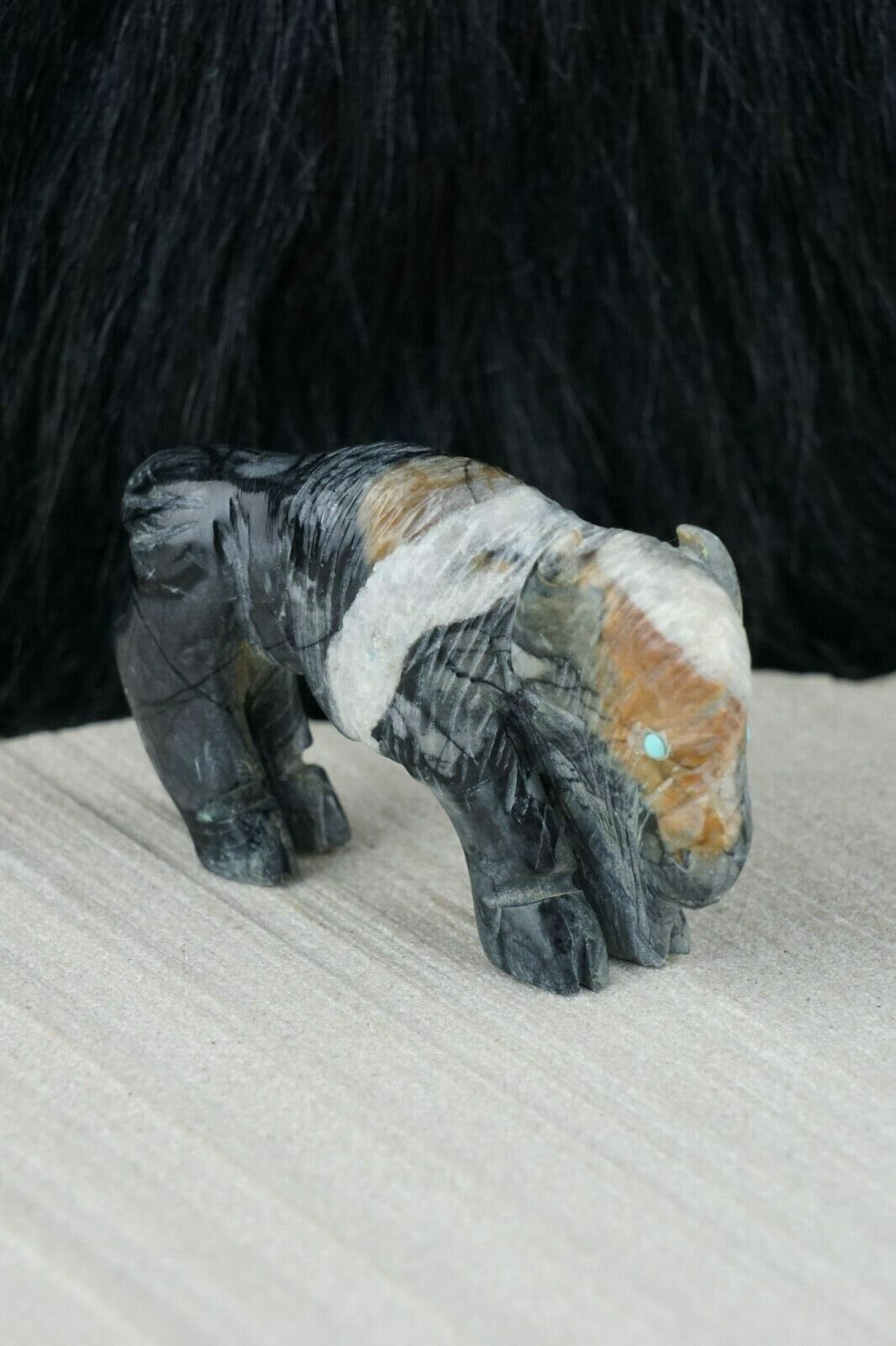 Buffalo Zuni Fetish Carving - Jonas Hastito - High Lonesome Trading