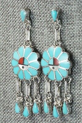 Turquoise & Sterling Silver Earrings - Burdian Soseeah