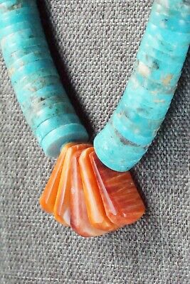 Turquoise & Spiny Oyster Necklace - Lupe Lovato