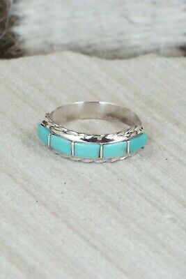 Turquoise & Sterling Silver Ring - Malcom Chavez - Size 8.5