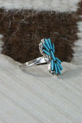 Zuni Turquoise and Sterling Silver Ring - Bryant Pablito - Size 8.5 - High Lonesome Trading