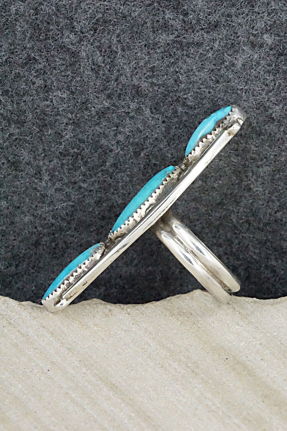 Turquoise & Sterling Silver Ring - Priscilla Reeder - Size 8.5