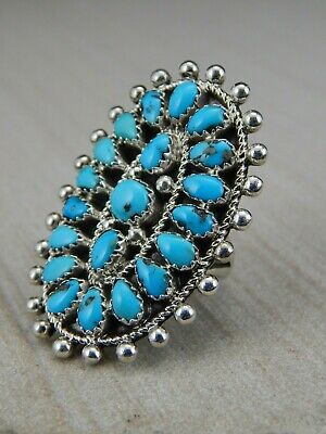 Navajo Sterling Silver & Turquoise Ring - Eunise Wilson - Size 6.75 - High Lonesome Trading
